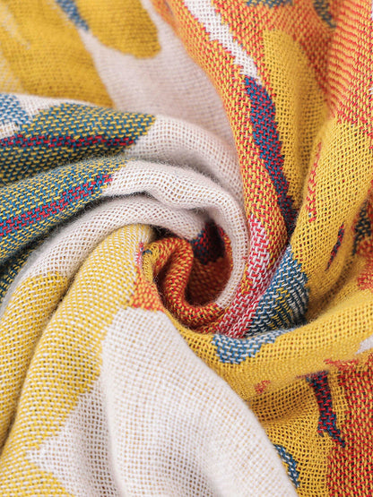 100%Cotton Flower Bedcover Tassel Sofa Blanket