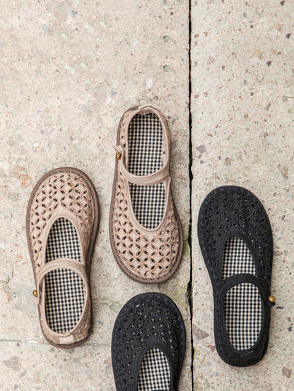 Women Ethnic Cloth Hollow Out Summer Shoes
