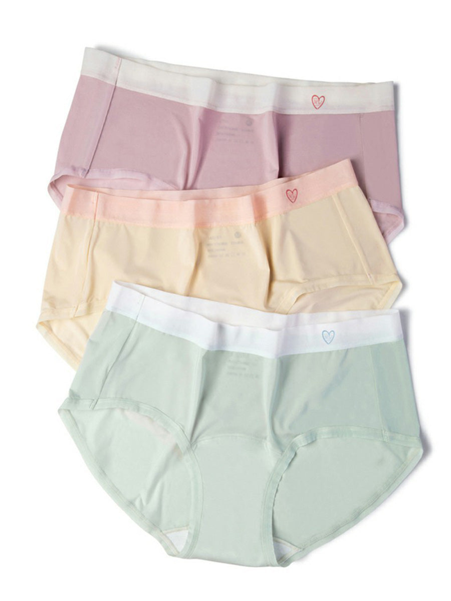 4 Pieces Summer Women Colorblock 100%Cotton Underwear