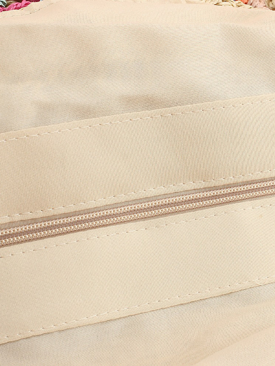 Women Fashion Flower Straw Weave Shoulder Bag