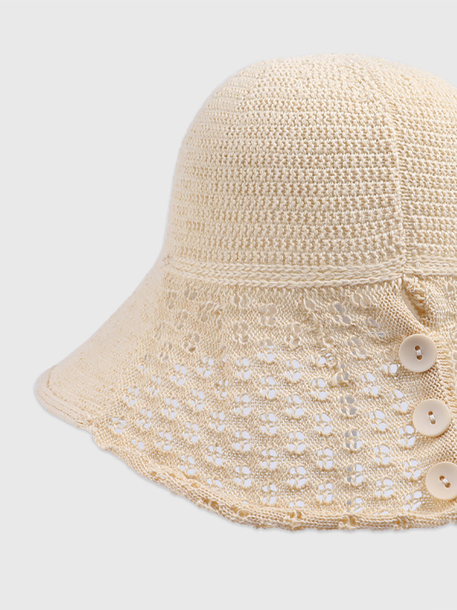 Women Casual Pure Color Knit Sunproof Hat