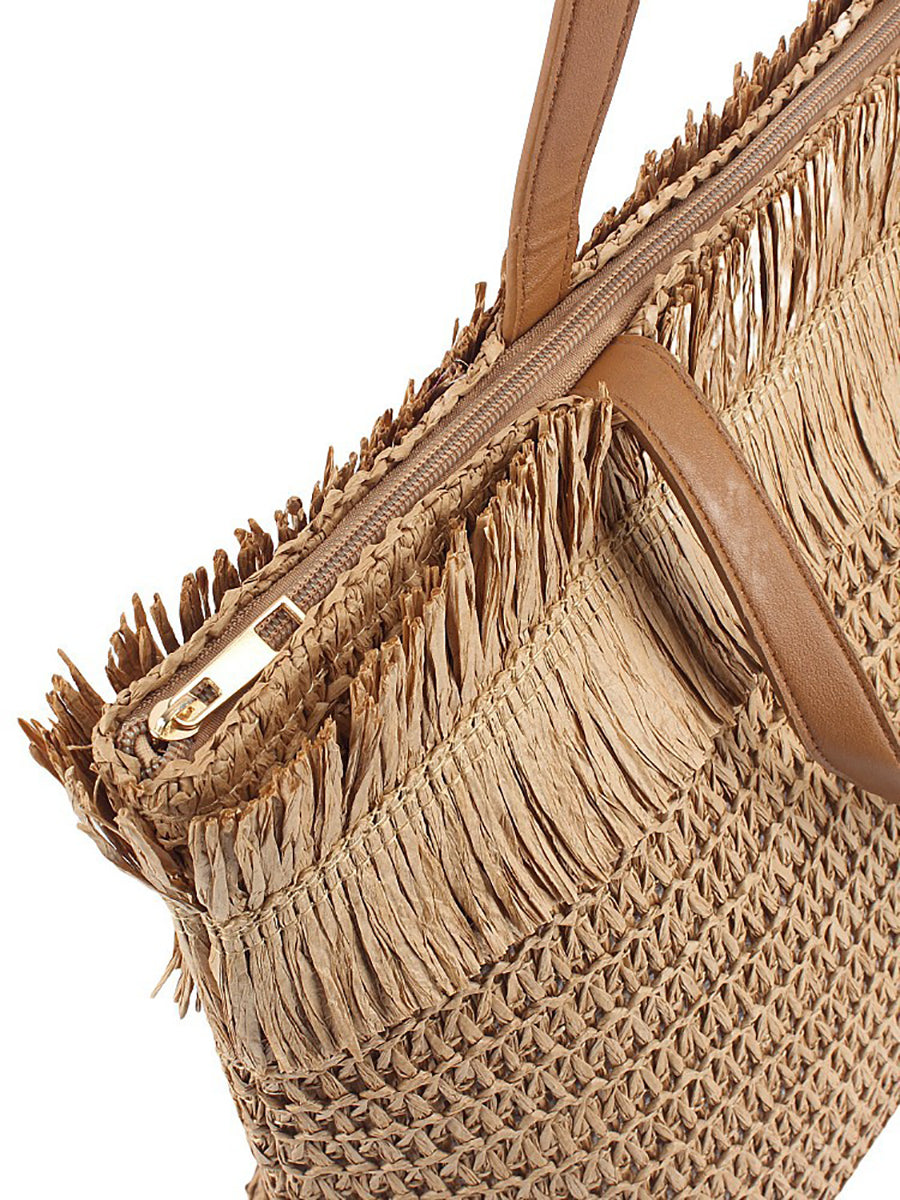 Women Casual Straw Weave Shoulder Bag Beach Bag