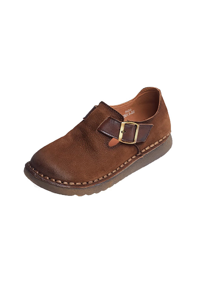 Women Casual Soft Genuine Leather Flat Shoes