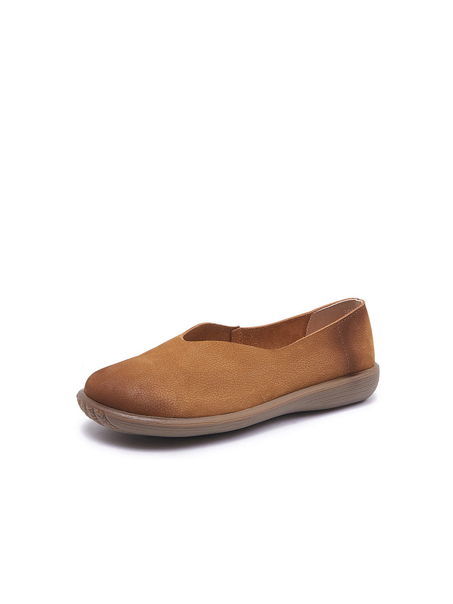 Women Summer Soft Genuine Leather Flat Shoes