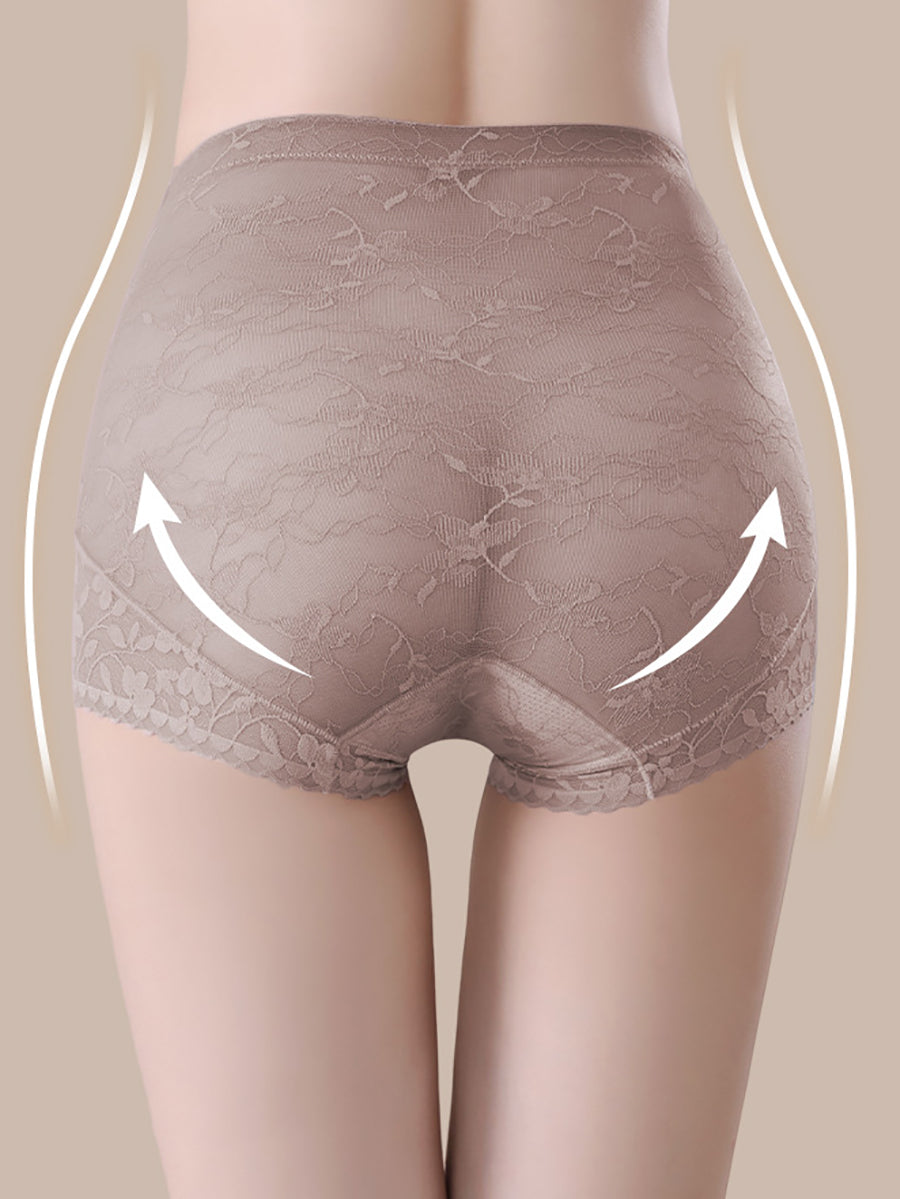 4 Pieces Summer Women Lace High Waist Underwear