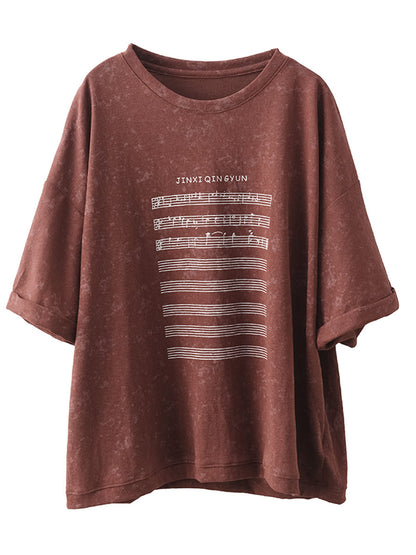 Plus Size Women Summer Casual Stave Cotton Loose Shirt
