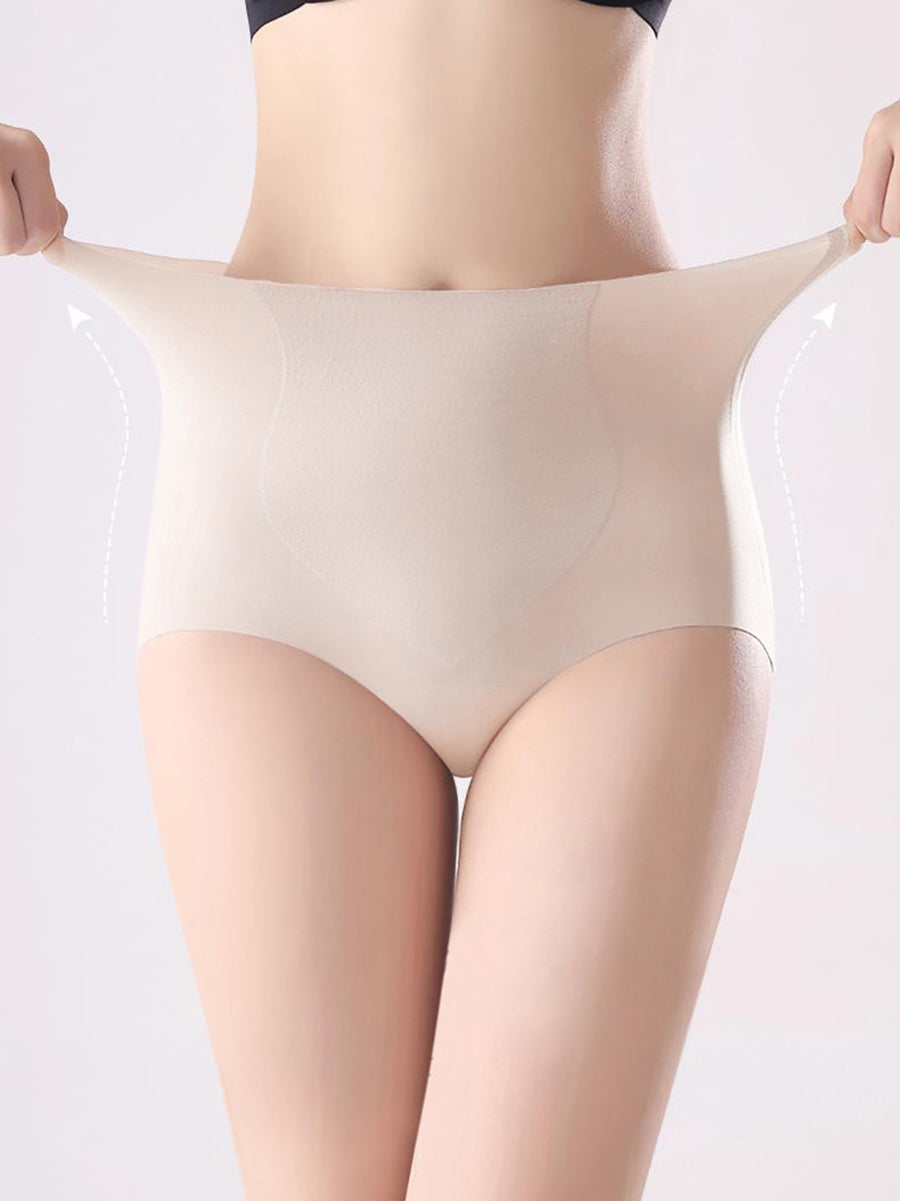 6 Pieces Summer Women Pure Color High Waist Underwear