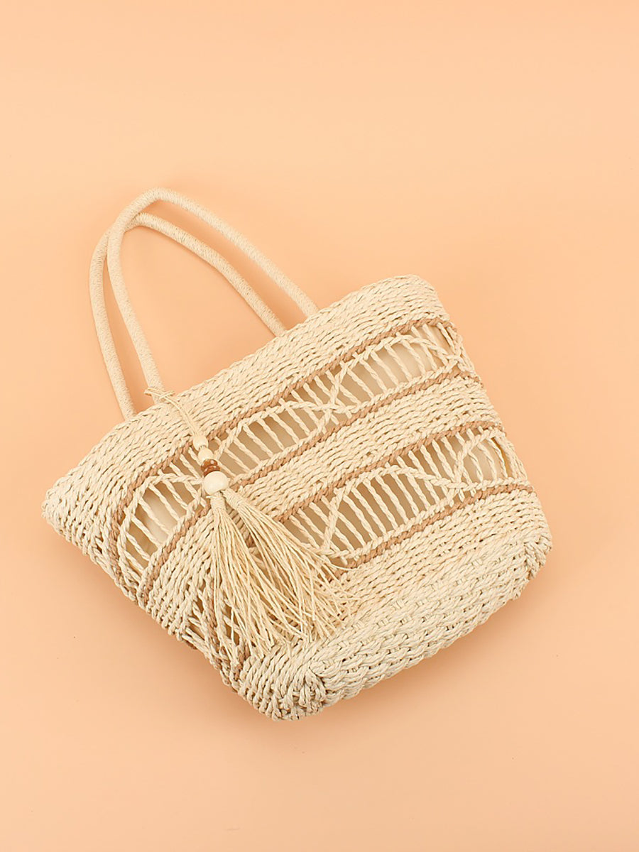 Fashion Straw Weave Shoulder Bag Commuter Bag