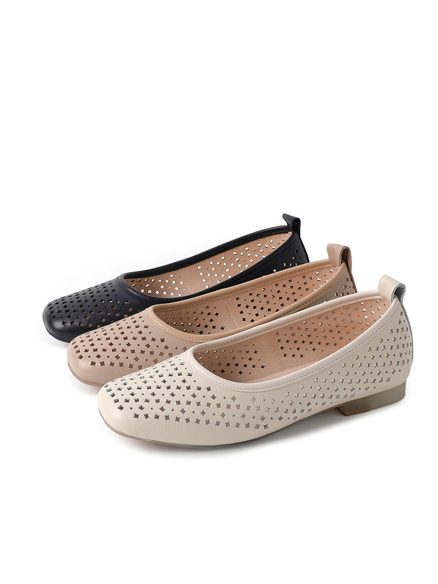 Women Summer Casual Hollow Out Low Heel Shoes