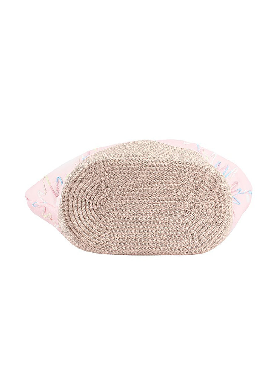 Women Artsy Straw Spliced Large Capacity Bag