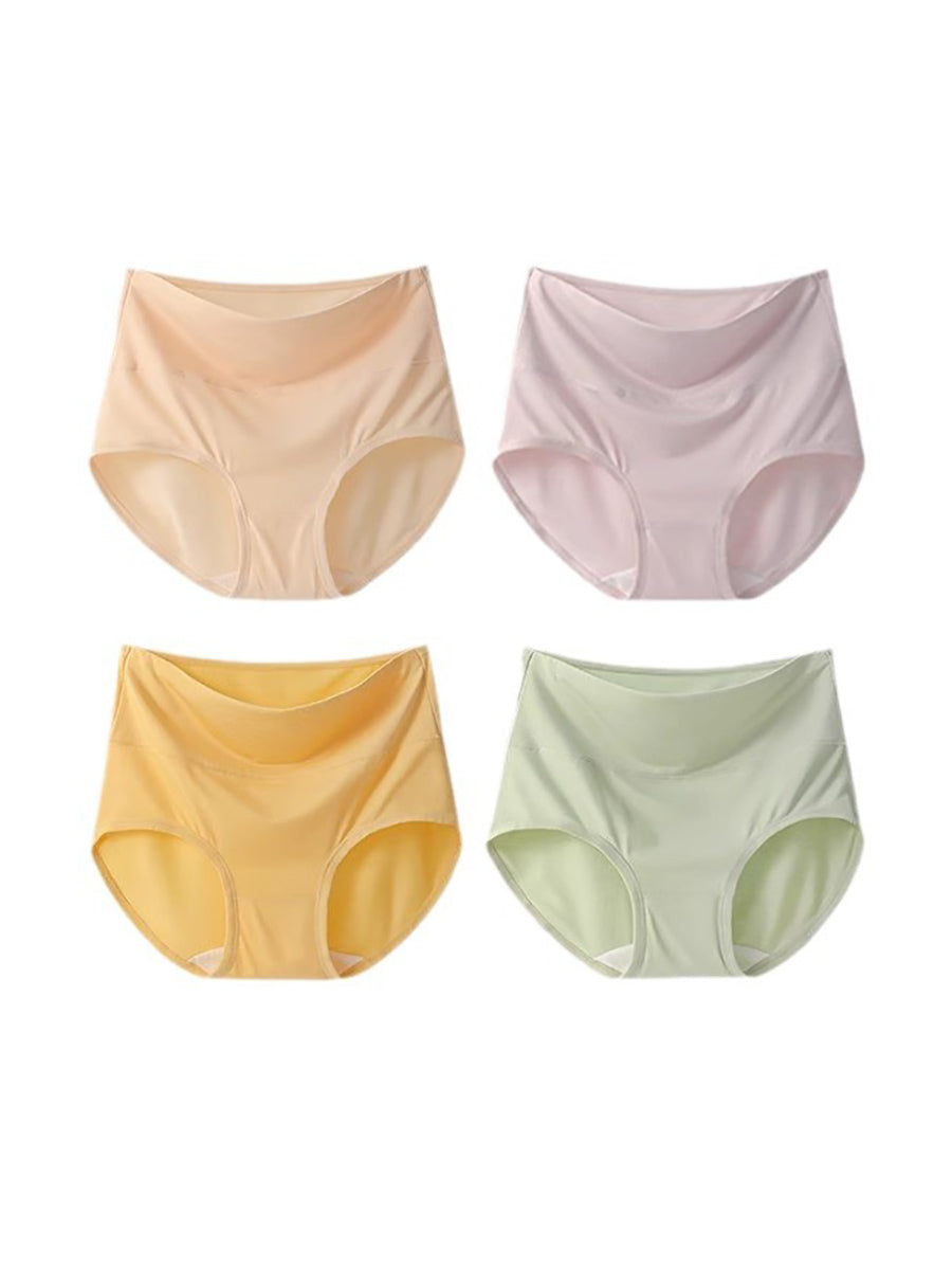 6 Pieces Summer Women Pure Color High Waist Underwear