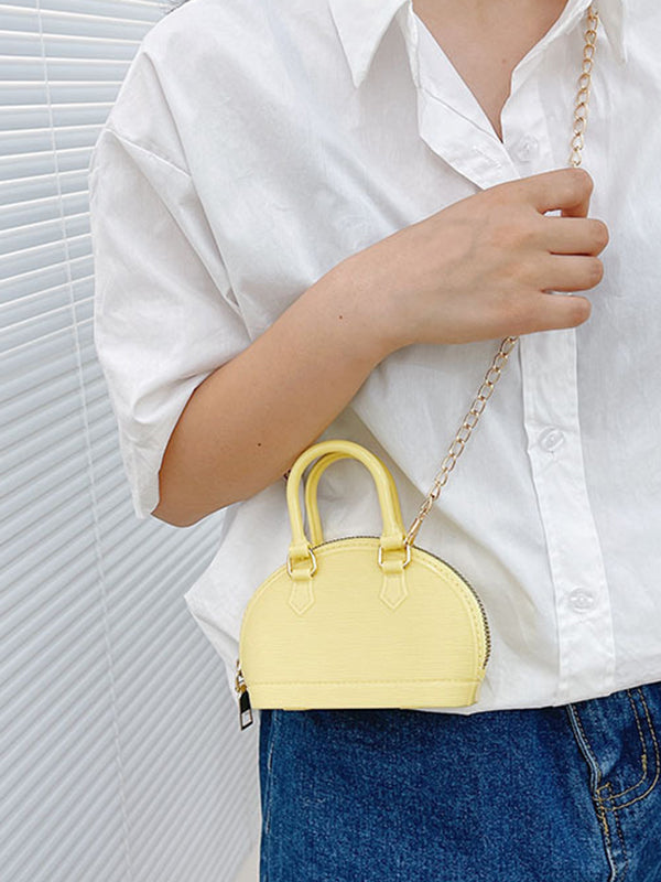 Chains Geometric Zipper Crossbody Bags Satchels