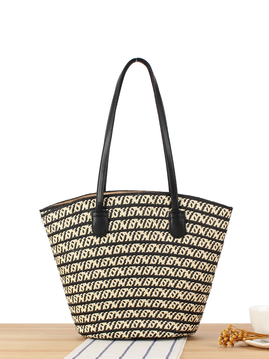 Women Fashion Knitted Large Capacity Shoulder Bag