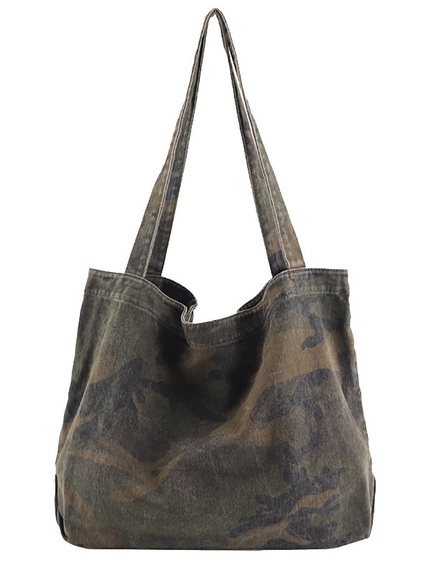 Women Vintage Camouflage Canvas Shoulder Bag
