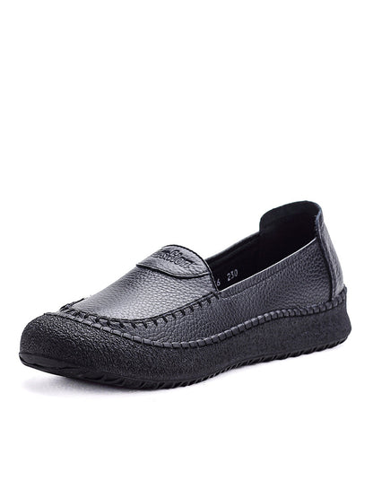 Women Summer Casual Genuine Leather Platform Shoes