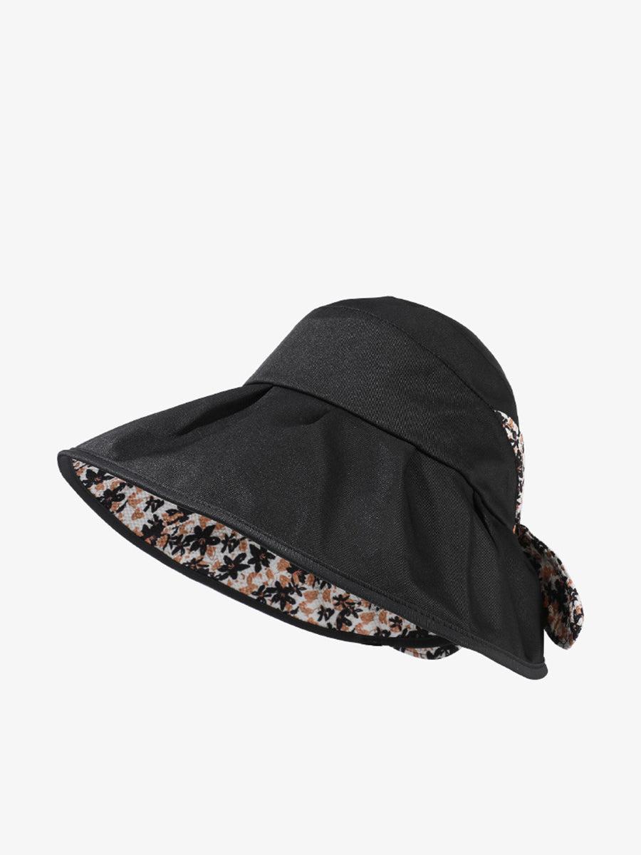 Women Summer Artsy Floral Bowknot Sunproof Hat