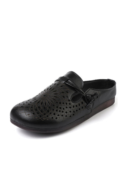 Women Summer Genuine Leather Hollow Out Shoes
