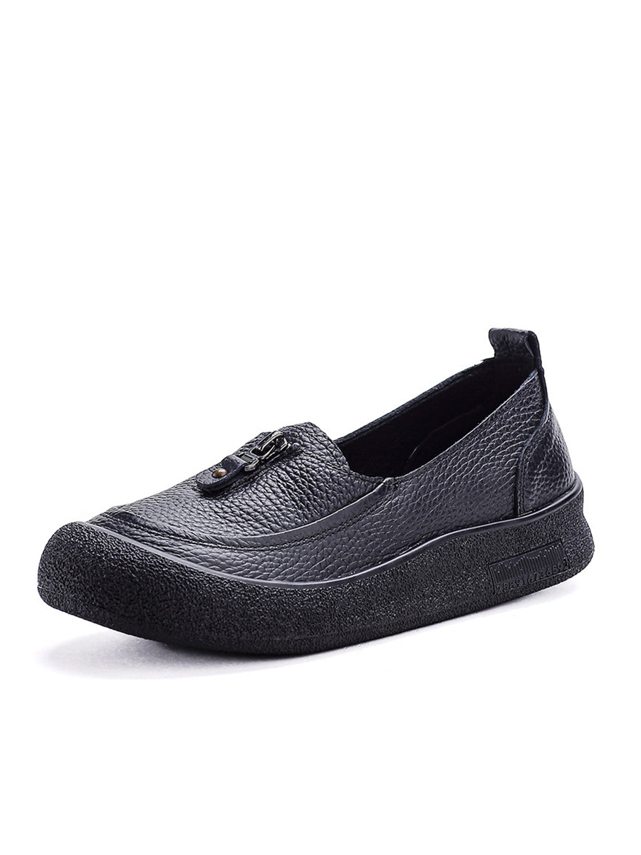 Women Vintage Summer Soft Leather Platform Shoes