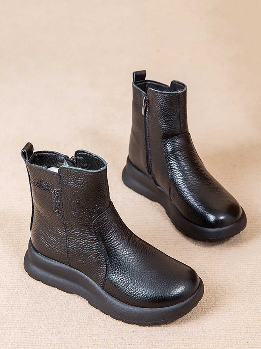 Women Vintage Genuine Leather Ankle Boots