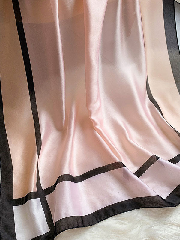 Urban Bow-Embellished Printed Contrast Color Shawl