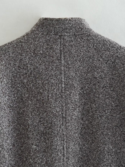Long Sleeves Loose Split-Joint Round-Neck Outerwear