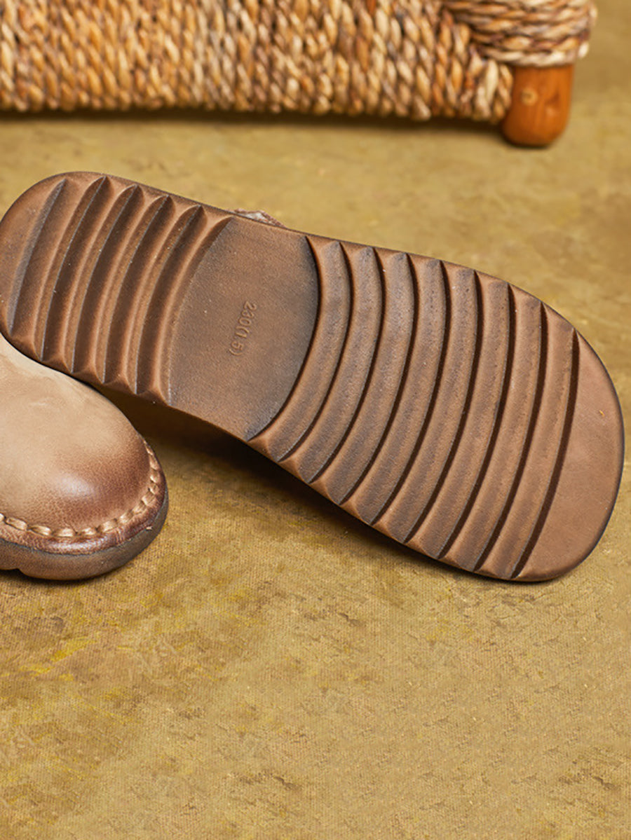 Women Casual Soft Genuine Leather Flat Shoes