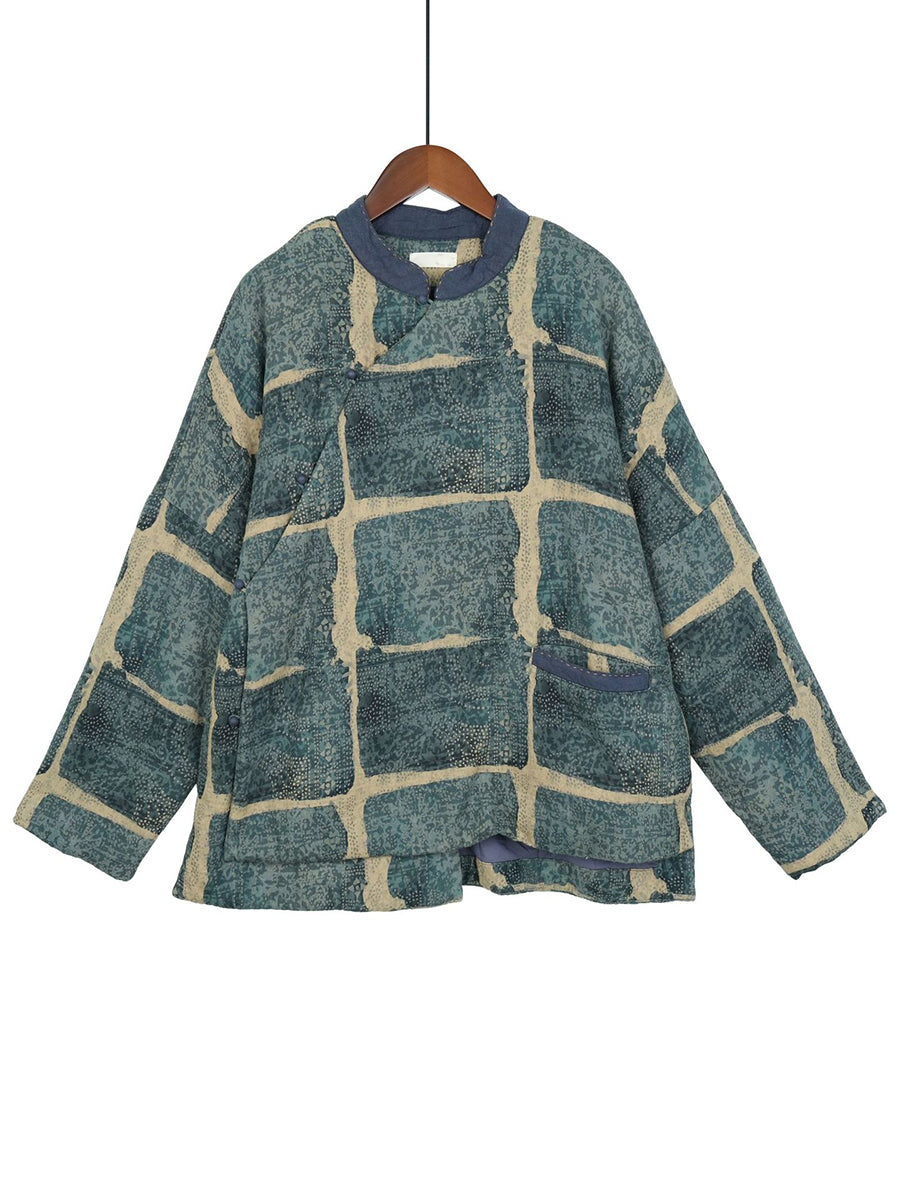 Women Vintage Floral Cotton Winter Padded Coat