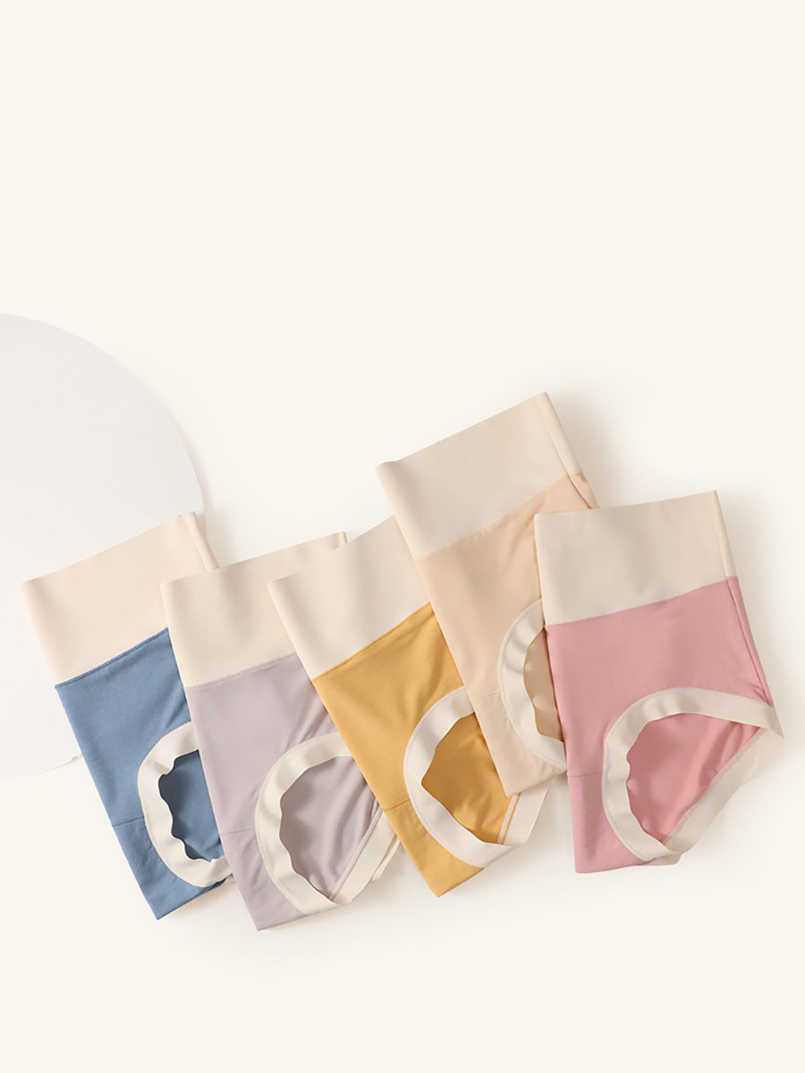 6 Pieces Summer Women Colorblock High Waist Underwear