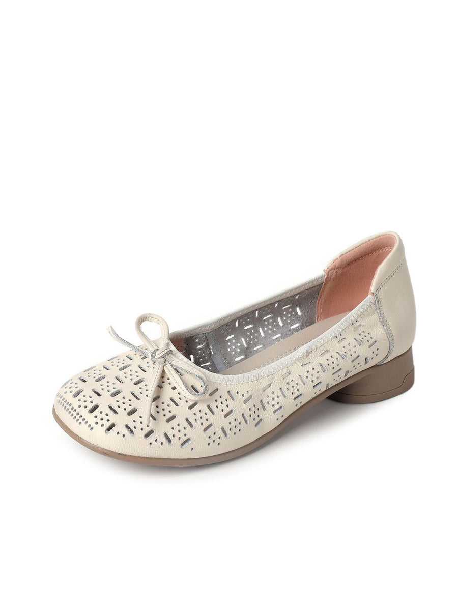 Women Summer Artsy Genuine Leather Low Heel Shoes