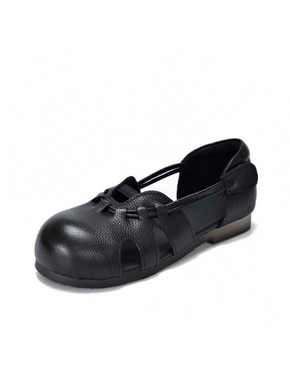 Women Casual Summer Genuine Leather Low Heel Shoes