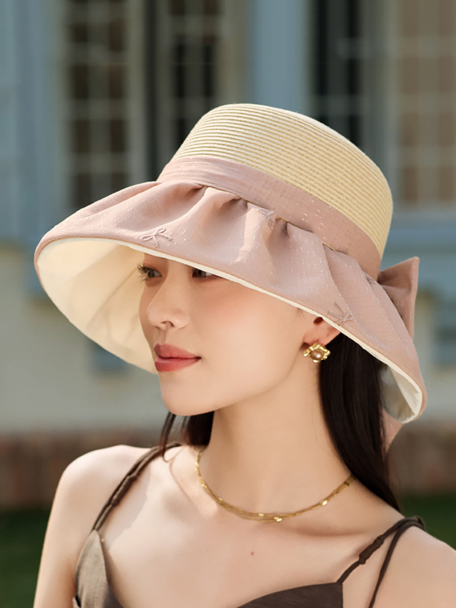 Women Summer Sunproof Straw Spliced Hat