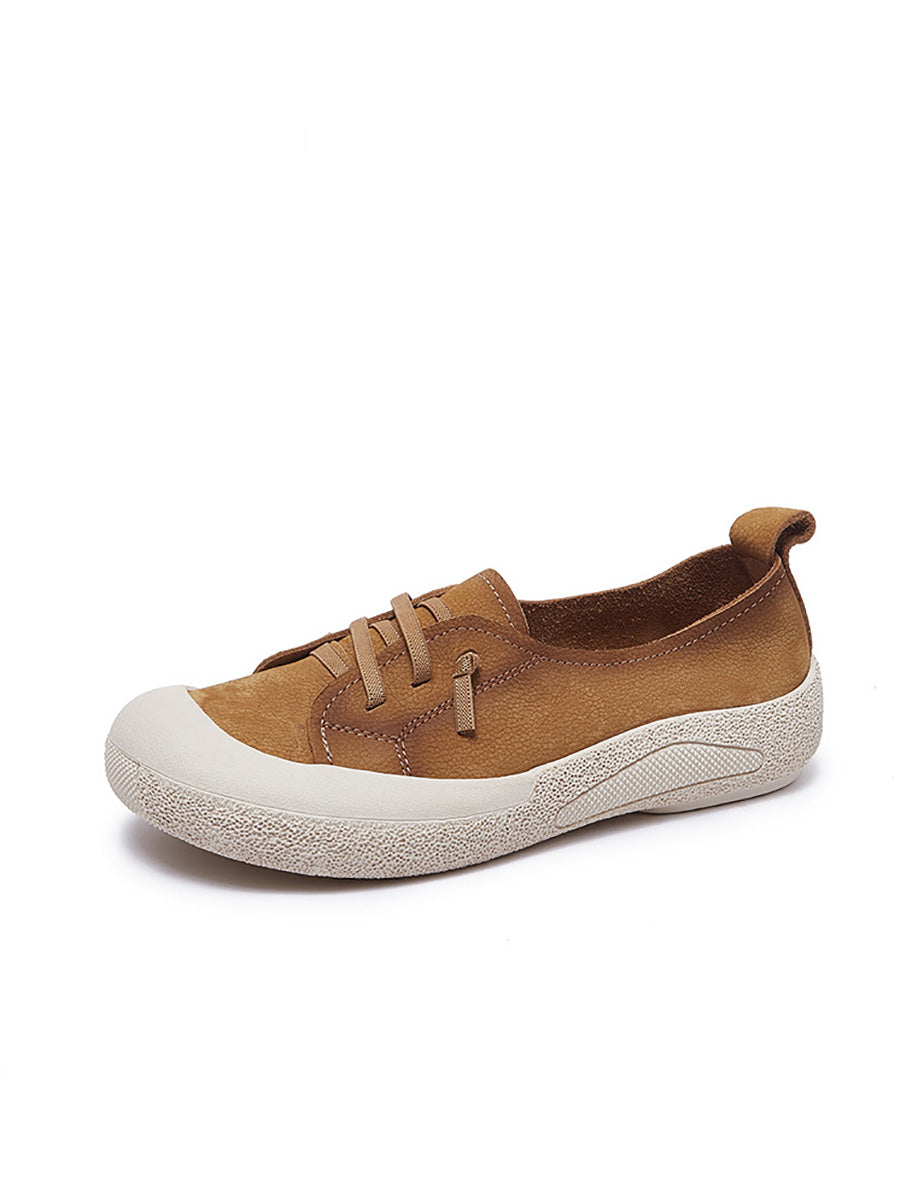Women Casual Summer Genuine Leather Flat Shoes