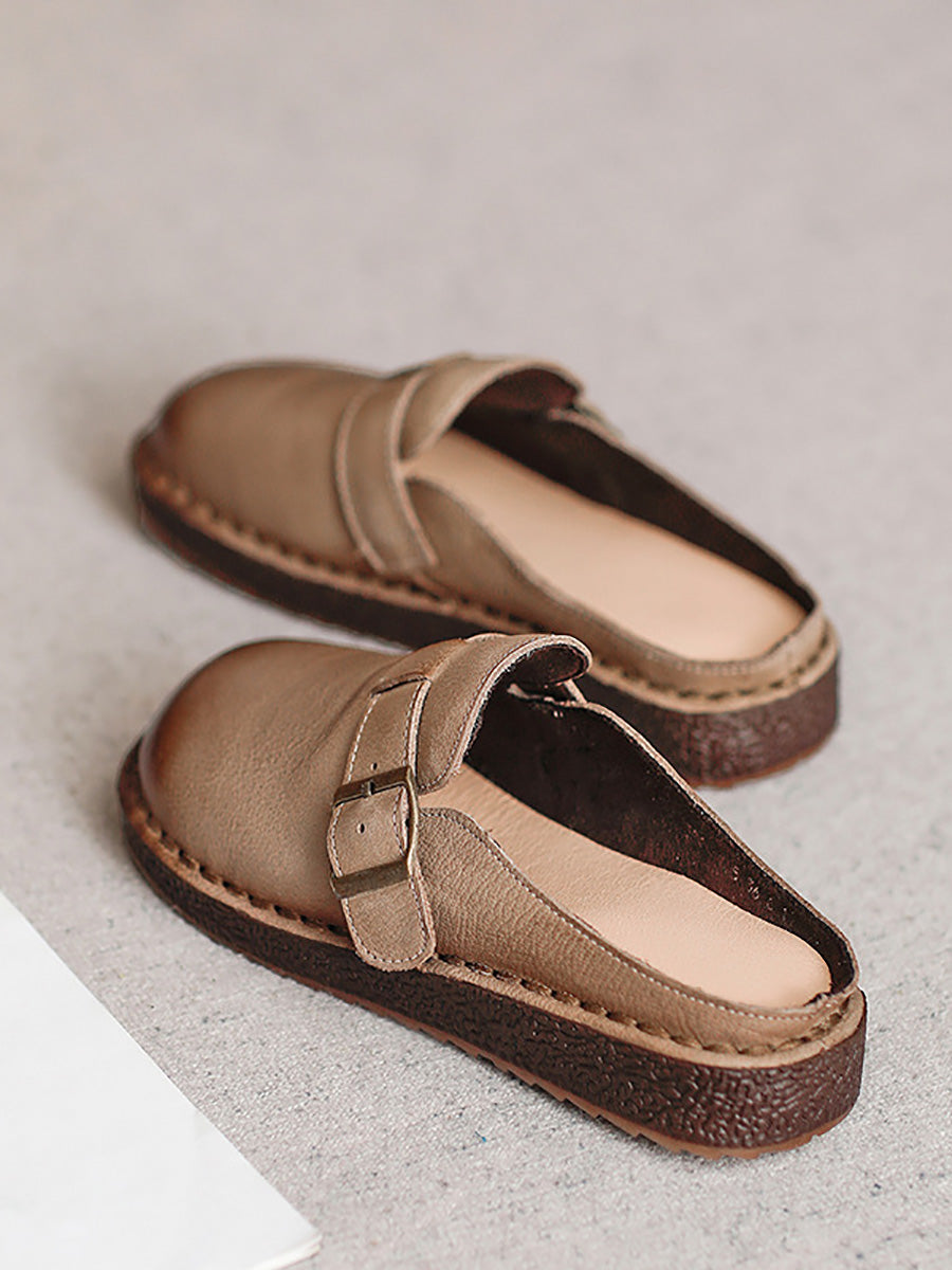 Women Summer Vintage Casual Leather Sandals