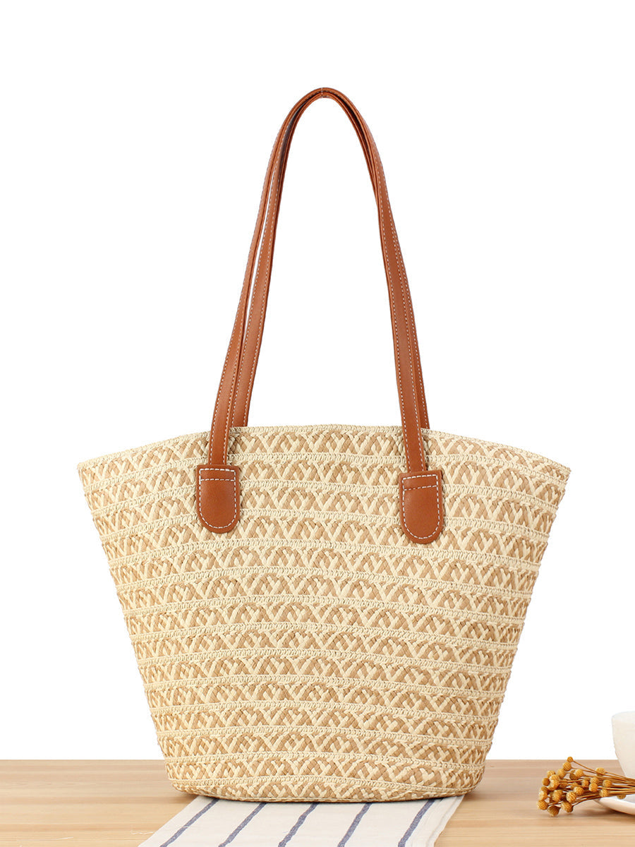 Women Fashion Knitted Large Capacity Shoulder Bag