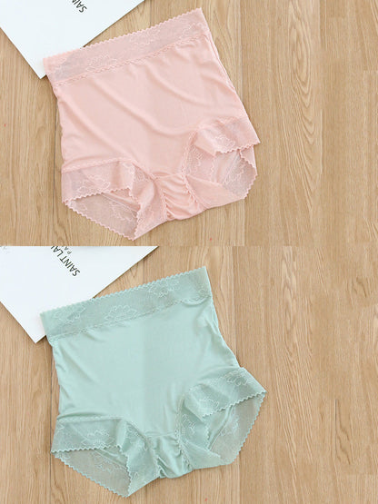 2 Pieces Summer Women Lace High Waist Underwear