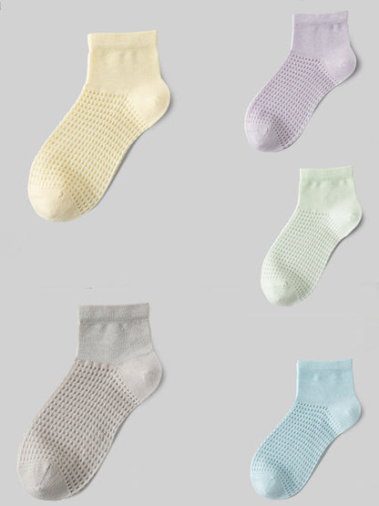 5 Pairs Women Casual Summer Thin Short Socks