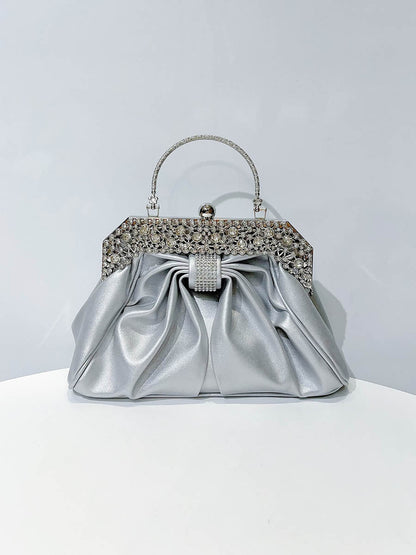 Chains Pleated Rhine Stones Split-Joint Evening Bags & Clutches Handbags