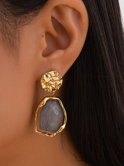 Irregularity Geometric Shiny Earrings Accessories