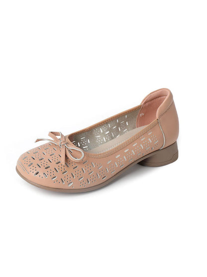 Women Summer Artsy Genuine Leather Low Heel Shoes