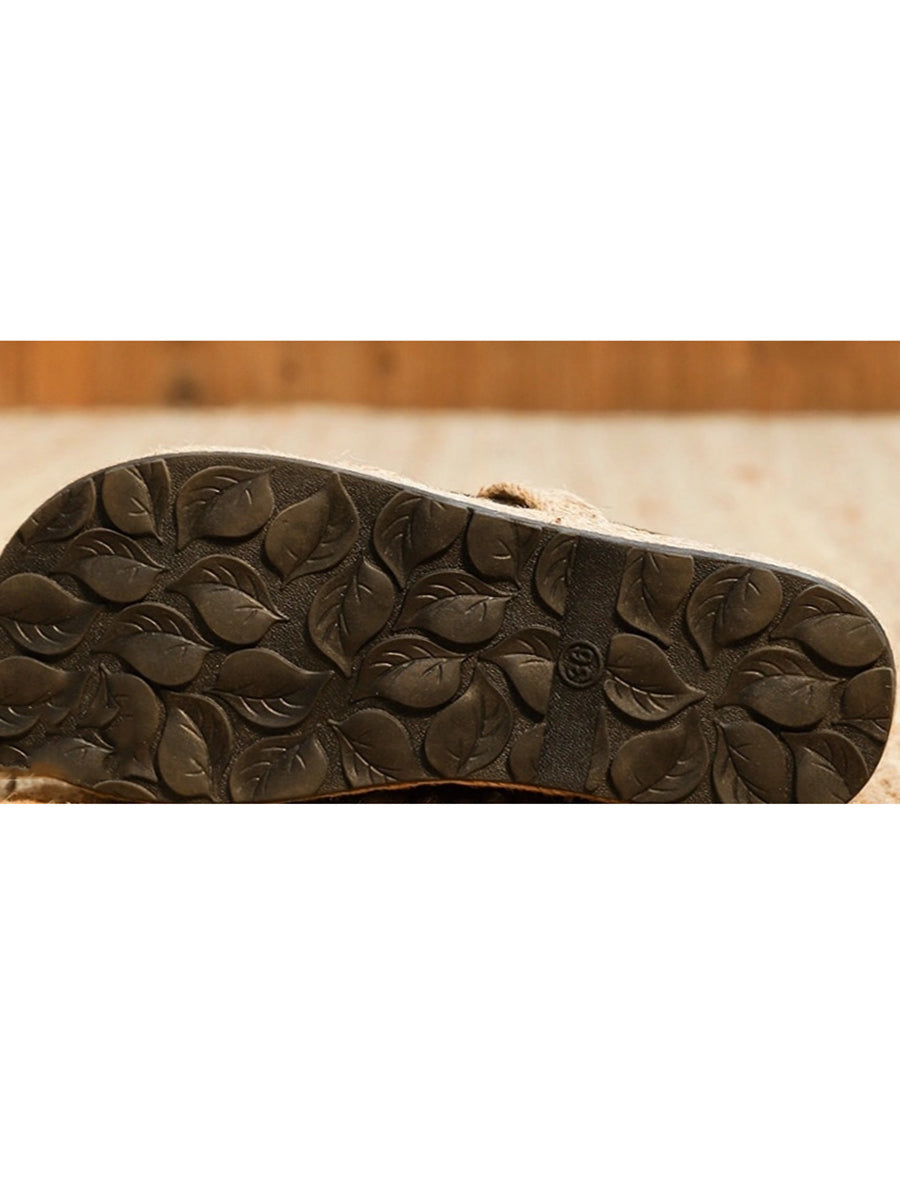 Women Vintage Rhomboids Knitted Canvas Shoes