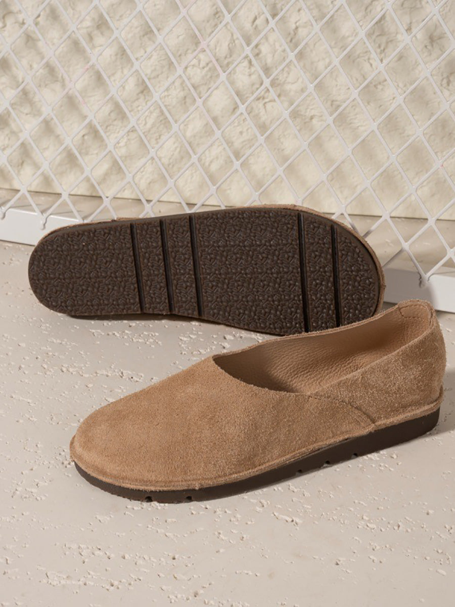 Women Summer Genuine Leather Soft Flat Shoes