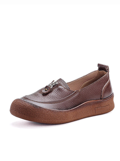 Women Vintage Summer Soft Leather Platform Shoes