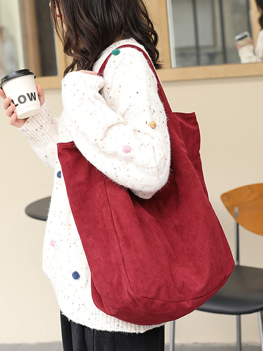 Women Casual Pure Color Flannel Bag