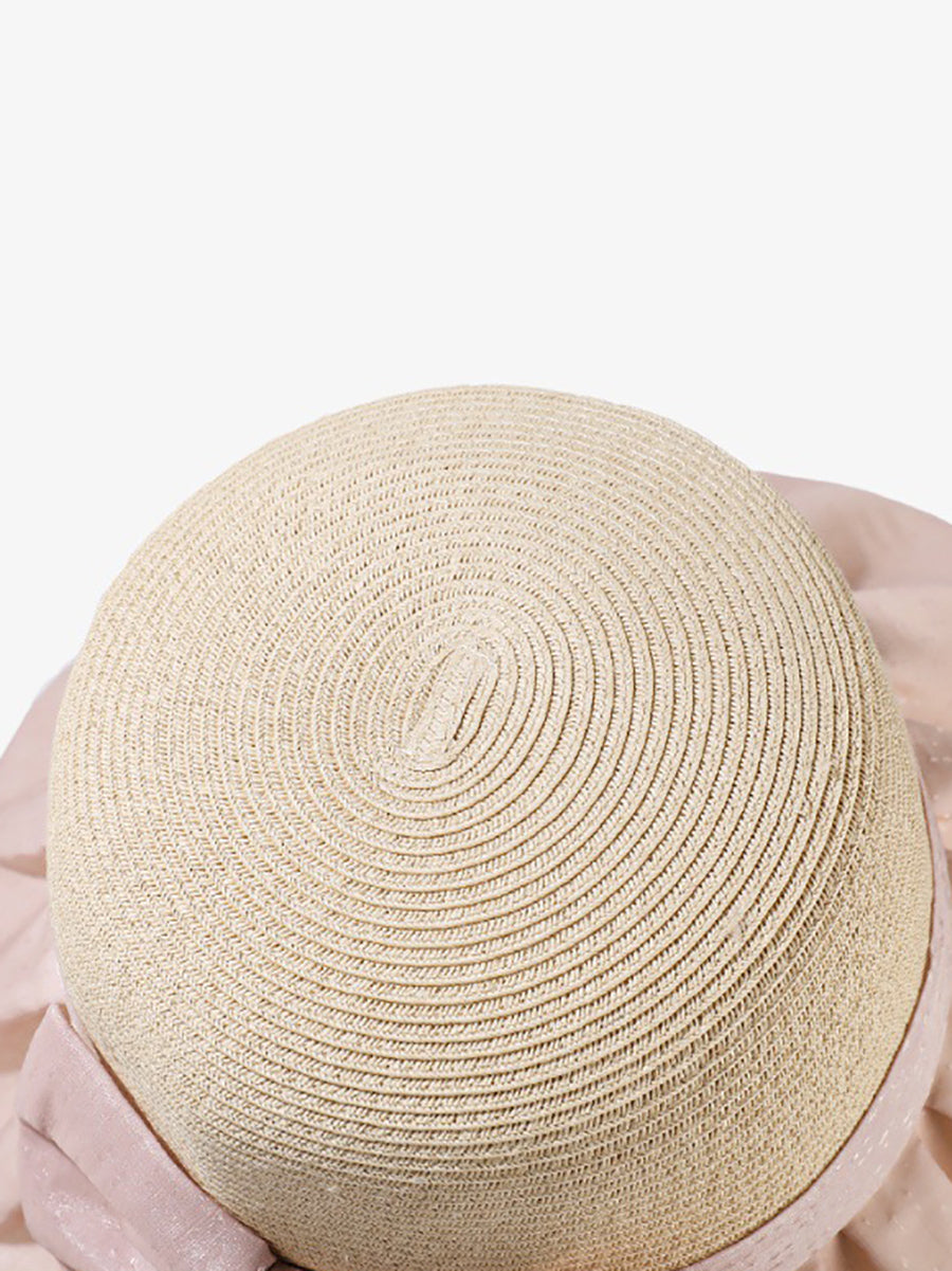Women Summer Sunproof Straw Spliced Hat