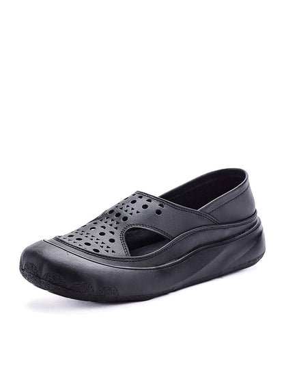 Women Summer Casual Genuine Leather Flat Sandals