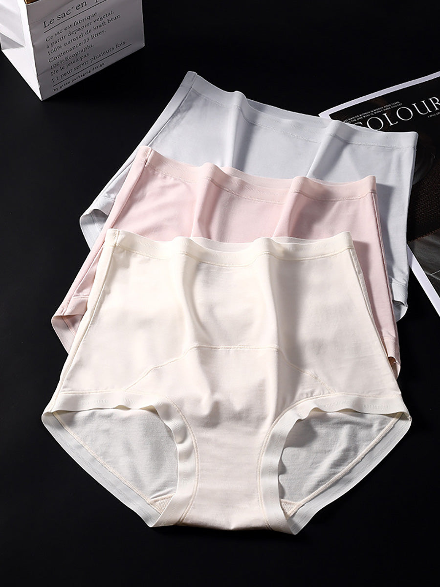 6 Pieces Summer Women Pure Color High Waist Underwear