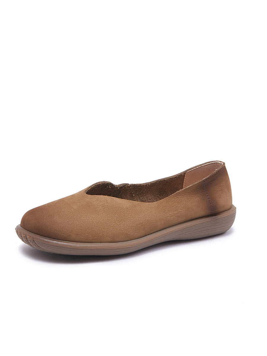 Women Summer Soft Genuine Leather Flat Shoes