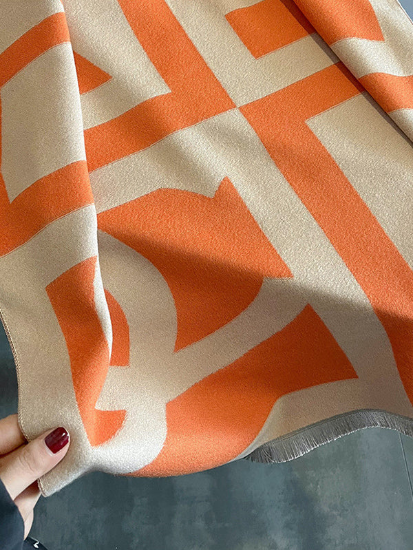 Urban Imitated Cashmere Printed Warm Shawl&Scarf