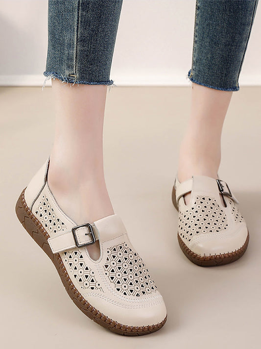 Women Summer Casual Genuine Leather Flat Sandals