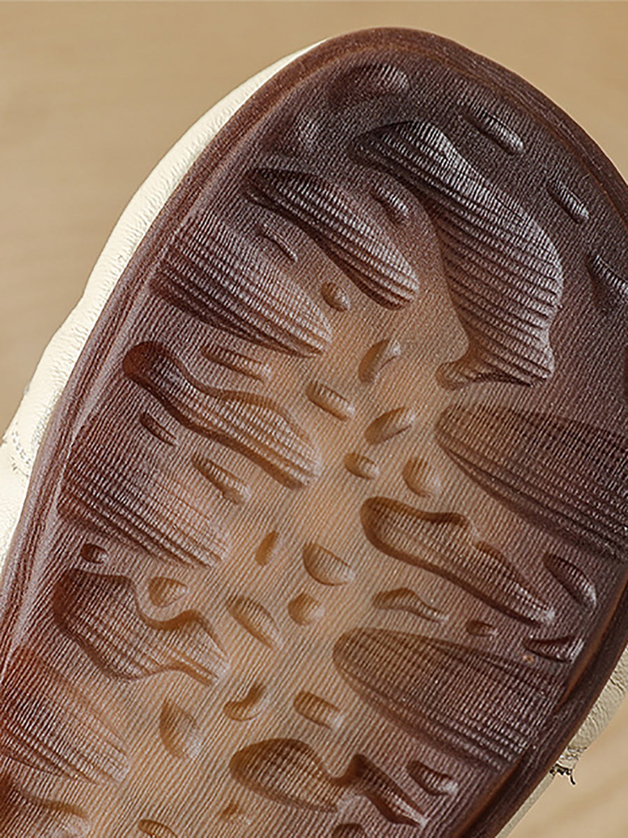 Women Casual Genuine Leather Hollow Out Low Heel Shoes